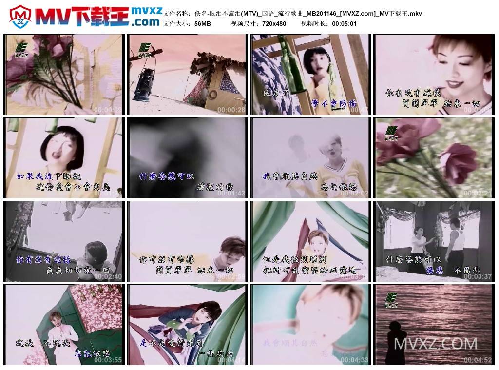 佚名-眼泪不流泪(MTV)_国语_流行歌曲_MB201146